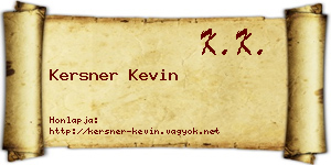Kersner Kevin névjegykártya